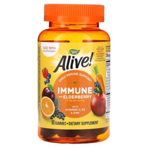 NATURE?S WAY ALIVE IMMUNE  WITH ELDERBERRY, GRAPE & CHERRY, 90 GUMMIES