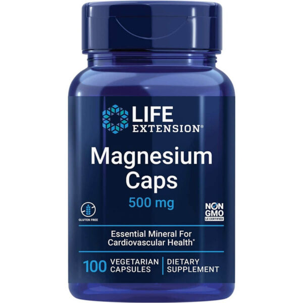 Life Extension Magnesium Caps 500 mg 100 Vegetarian Capsules