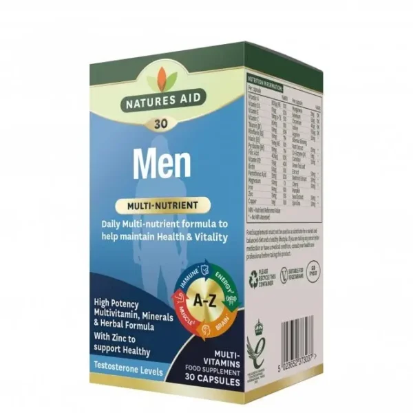 Natures Aid, Men'S Multivitamins + Superfoods, 30 Capsules