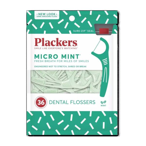 Plackers Micro Mint Dental Flossers - 36 Count