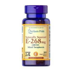 Puritan's Pride Naturally Sourced E-268mg 400IU Mixed Tocopherols -  100 Softgels