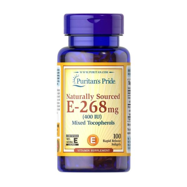 Puritan's Pride Naturally Sourced E-268mg 400IU Mixed Tocopherols -  100 Softgels