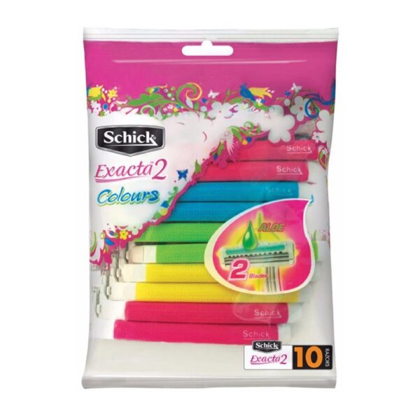 Schick Exacta 2 Colors Women?s Razors ? 10 Pcs