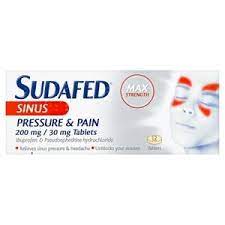 Sudafed Sinus Pressure and Pain Tabs 12?s
