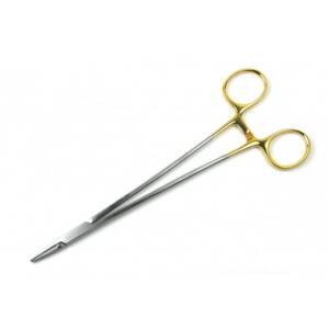 Mayo-Hegar Needle Holder Length = 20 cm / 8", Serration = 0.5 mm, Normal Profile, TC GOLD