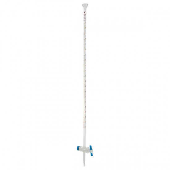 Burette with PTFE straight stopcock and funnel top, class A (50ml)