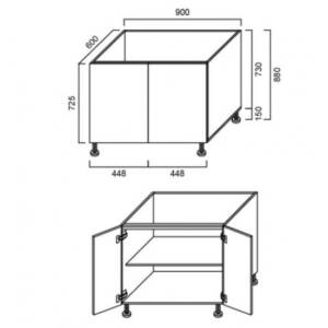Base cabinet(double door double cabinet)750*550*880mm