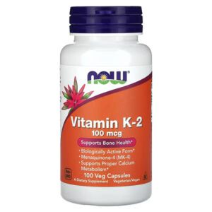 NOW Foods, Vitamin K-2, 100mcg, 100 Veg Capsules