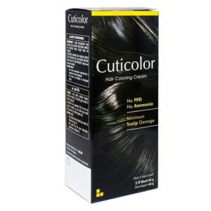 Cuticolor Hair Coloring Cream(2.0 Black) (60GM+60GM) (120GM)