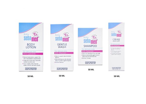 Sebamed Baby Combo, 50ml ,(Cream, Baby Wash, Lotion, Shampoo)