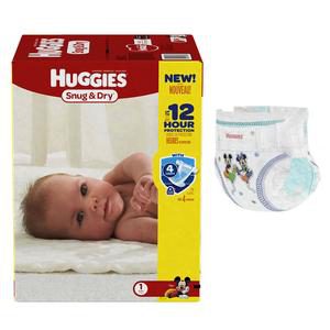 HUGGIES Snug and Dry Diapers, Size 1, Mega Colossal Pack, 44 Count