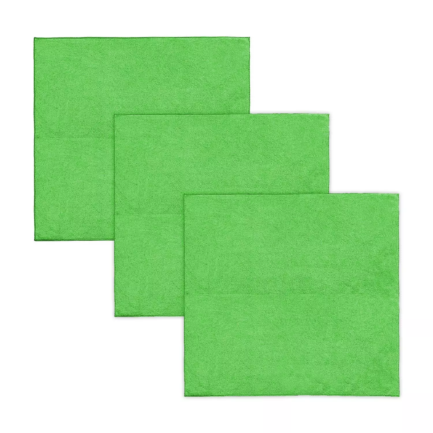 Allextreme Lint Free and Streak Free Microfiber Cleaning Towel Dust Cloth Green 3 Pcs