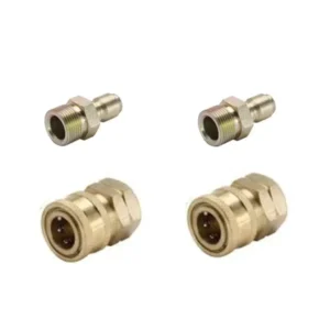 HPT 200 Bar Quick Connect Adapter Fittings for Pressure Washer Hose Pipe M22 x 15 (Set of 2)
