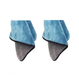 AllExtreme EXMTBG2 Lint Free and Streak Free Microfiber Cloth Blue and Grey - 2 pc