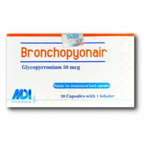 BRONCHOPYONAIR 50 MCG ( GLYCOPYRRONIUM ) 30 CAPSULES FOR INHALATION + INHALER