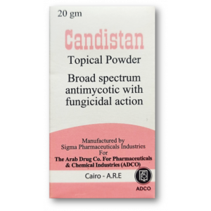 CANDISTAN 1% BROAD SPECTRUM ANTIMYCOTIC WITH FUNGICIDAL ACTION ( CLOTRIMAZOLE ) TOPICAL POWDER 20 GM