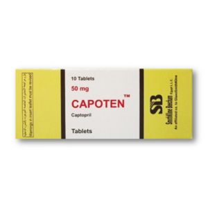 CAPOTEN 50 MG ( CAPTOPRIL ) 10 TABLETS