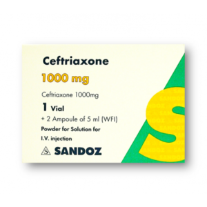 CEFTRIAXONE SANDOZ 1 GM ( CEFTRIAXONE ) IV VIAL