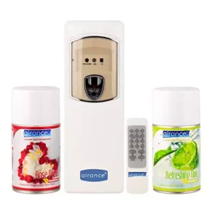Airance Air Freshener Electronic Machine Dispenser With Remote & 250 ml Each Rose Petals & Refreshing Lime Fragrance Spray Bottle (Pack of 3)