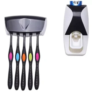CATRON Toothpaste Dispenser With Toothbrush Holder for Washroom Bathroom