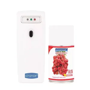 Airance Automatic A3 Room Freshener Dispenser Machine with 250 ml Litchi Fragrance Spray Bottle (Pack of 2)