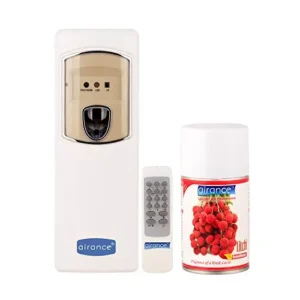 Airance Air Freshener Electronic Machine Dispenser With Remote & 250 ml Litchi Fragrance Spray Bottle (Pack of 2)