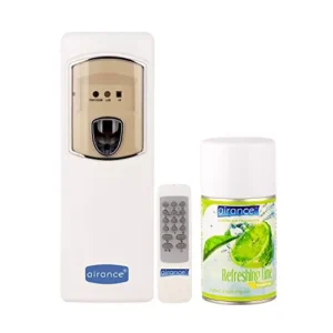 Airance Air Freshener Electronic Machine Dispenser With Remote & 250 ml Refreshing Lime Fragrance Spray Bottle (Pack of 2)