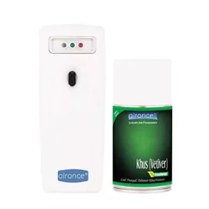Airance Automatic A3 Room Freshener Dispenser Machine with 250 ml Khus (Vetiver) Fragrance Spray Bottle (Pack of 2)
