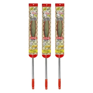 Mazic Silver 55 cm Wood Fiber Broom Stick (Pack of 3)