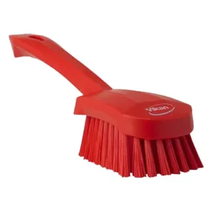 AS ONE Red Plastic Hard Type Long Handle Brush, 4186