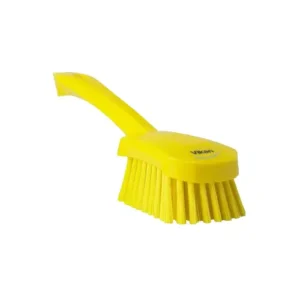 AS ONE Yellow Plastic Hard Type Long Handle Brush, 4186