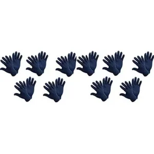 BRUSH HOUSE Universal Blue Reusable Knitted Hand Gloves (Pack of 10)