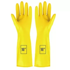 BRUSH HOUSE 16 Inch Yellow Reusable Cleaning Gloves