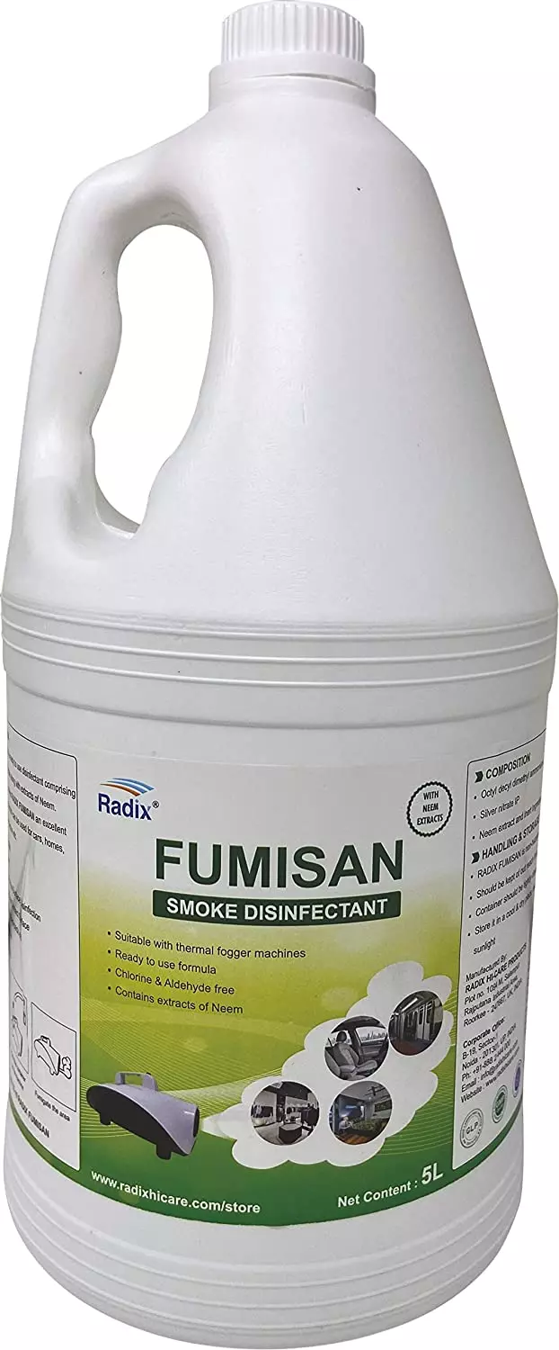 Acuro Radix Fumisan Ready To Use Smoke Machine Disinfectant Solution, Use With Thermal Fogger Machine 5L (Pack Of 2)
