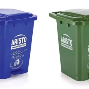 ARISTO Blue & Green Plastic Pedal Dustbin (Pack of 2)