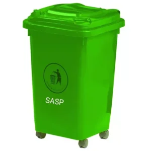 Mahalaxmi Industries 50 L Green PVC Plastic Wheel Dustbin 1 Pc