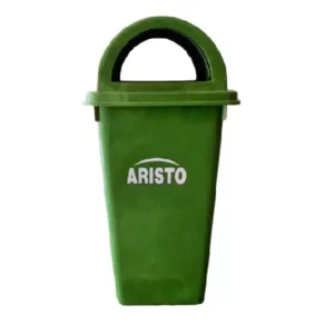 ARISTO 60 L Dark Green Plastic Dome Lid Dustbin (Pack of 2)