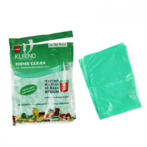 Kleeno By Cello Green Medium Oxo Bio Bag Wet Pouch (Pack of 30 pcs)