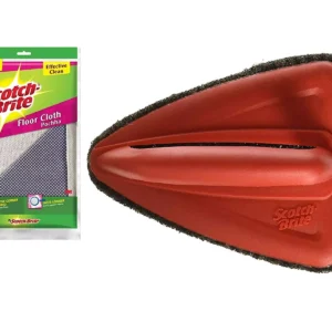 3M Scotch-Brite Floor Cleaning Cloth 2 Pcs & Jet Scrubber Brush 1 Pcs