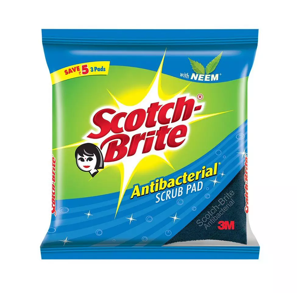 3M Scotch Brite Antibacterial Scrub Pad 2.75x4 Inch