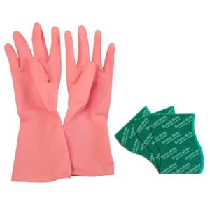 3M Scotch-Brite 1 Pair Kitchen Gloves & 3 Unit Scrub Pad Combo