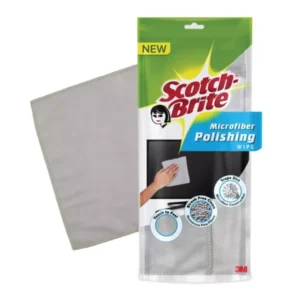 3M 250x250 mm 350 GSM Grey Microfiber Cloth Pack of 1 Pc