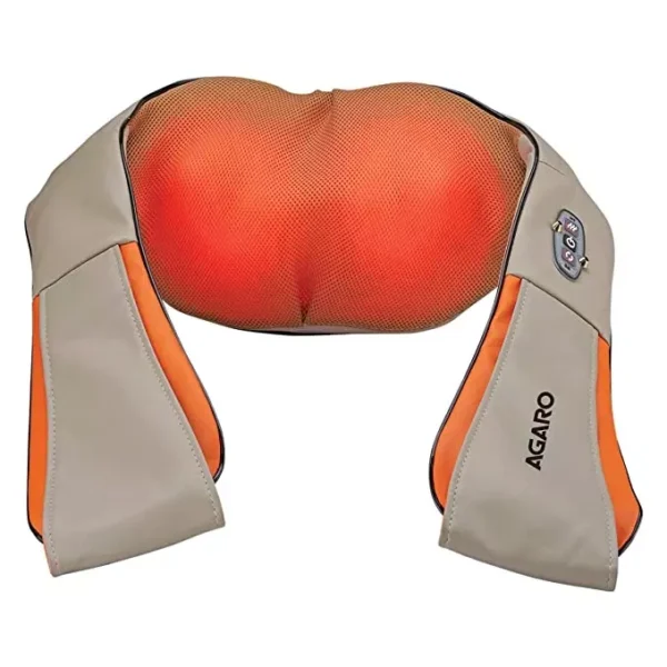 Agaro Delite 24 W Neck and Back Pillow Massager with 8 Rollers and Mild Heat for Body Massage
