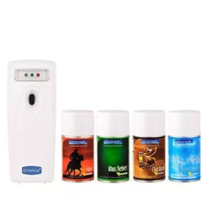Airance Automatic Room Freshner LED Aerosol Dispenser With 250 ml Each Musk, Khus (Vetiver), Oud Wood & Cool Splash Fragrance Refill (Pack of 5)