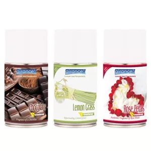 Airance 250 ml Each Chocolate, Lemon Grass & Rose Petals Spray Air Freshener Automatic Spray (Pack of 3)