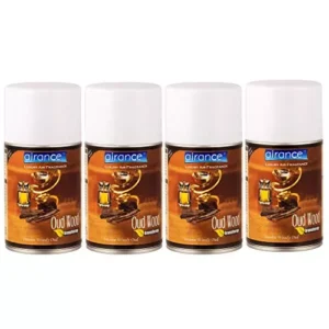Airance 250 ml Each Oud Wood Fragrance Automatic Room Freshener Refill Perfume Spray (Pack of 4)