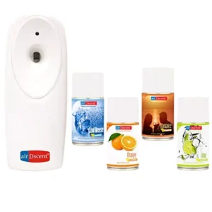 Airdscent Automatic Air Freshener & Refill With -Cool Breeze, Orange, Romance & Refreshing Lime Fragrance 250 ml Each (Pack of 5)