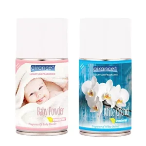 Airance 250 ml Each Baby Powder & White Orchid Spray Air Freshener Automatic Spray (Pack of 2)