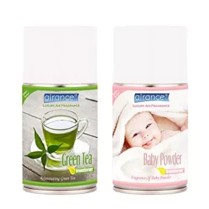 Airance 250 ml Each Green Tea & Baby Powder Spray Air Freshener Automatic Spray (Pack of 2)