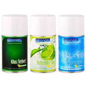 Airance 250 ml Each Khus (Vetiver), Refreshing Lime & Cool Splash Fragrance Automatic Room Freshener Refill Perfume Spray (Pack of 3)